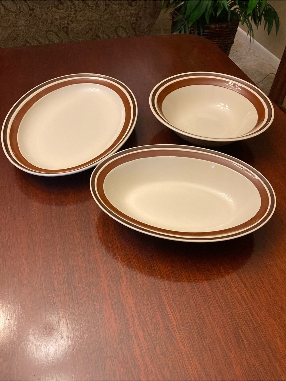 1970’s Estate 3pc serving set Stoneware by Hearthside made in Japan